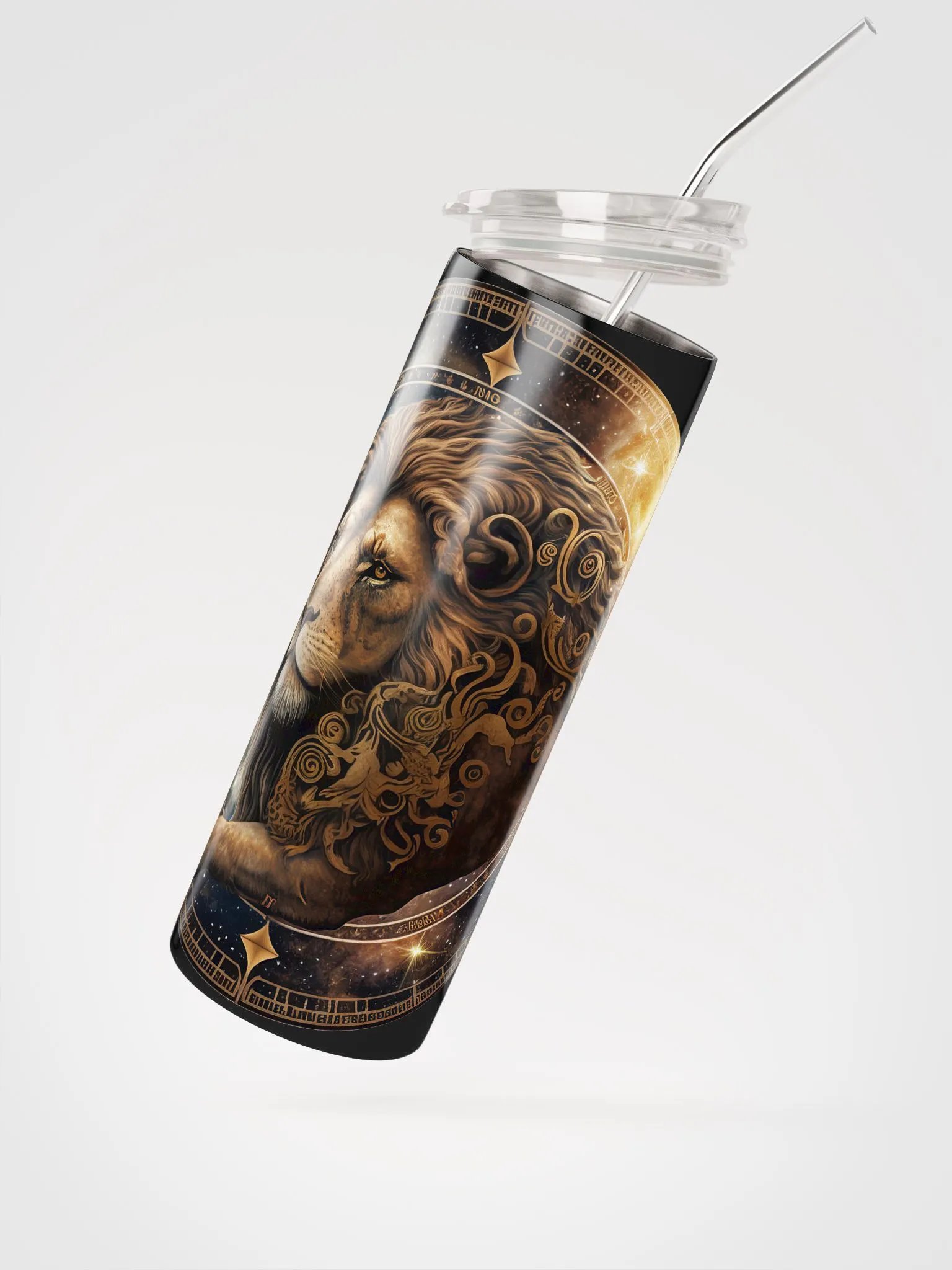Embrace Leo's Fire with our Eco-Friendly Stainless Steel Zodiac Tumbler | Reusable Straw Included! product image (2)