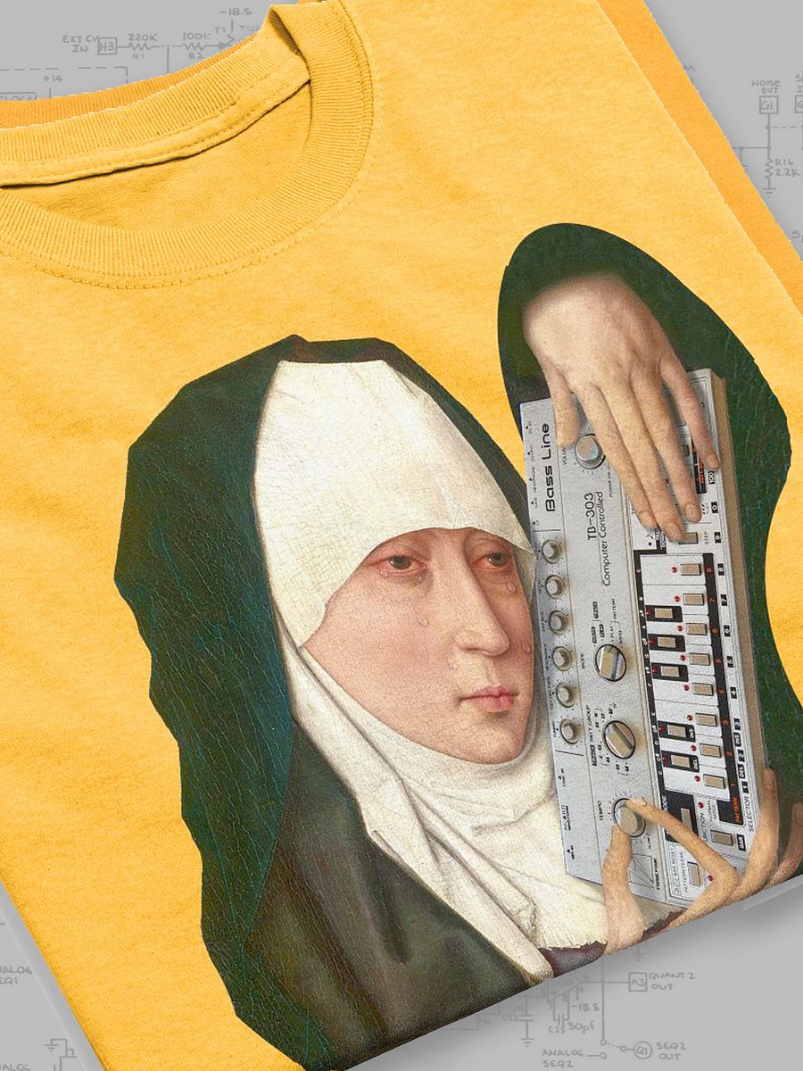 Mater Dolorosa meets Roland TB 303 by Frank Fonik, Techno EDM Unisex t-shirt product image (3)