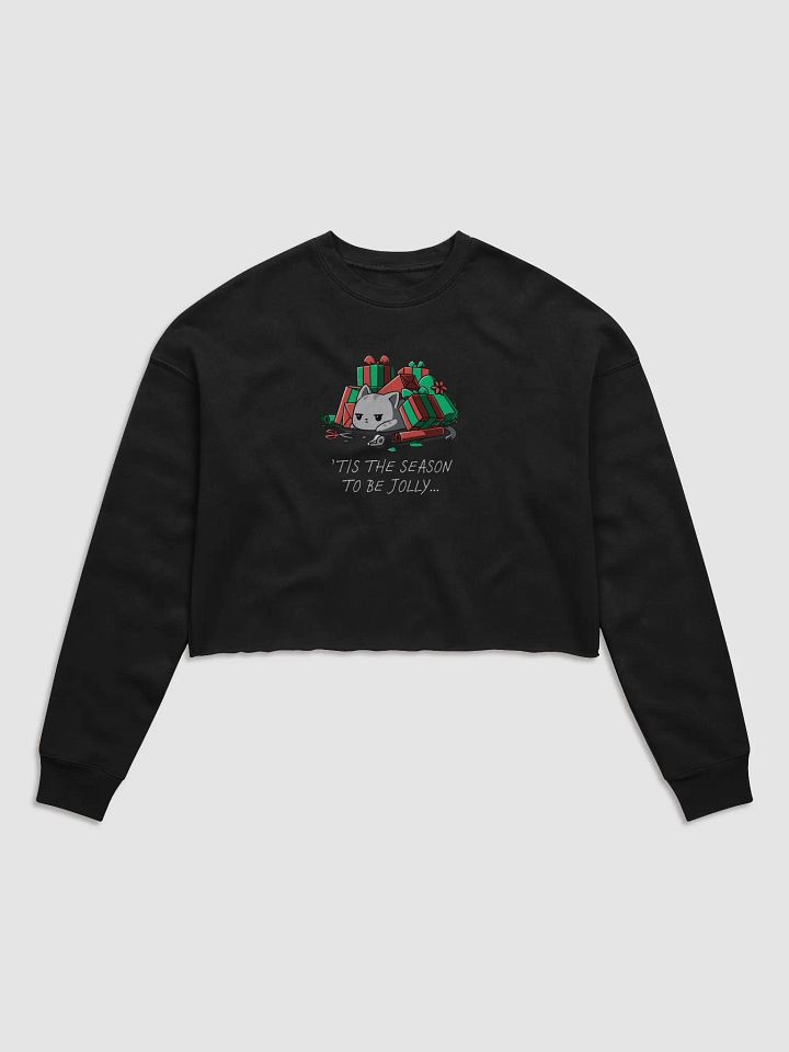 Cristmasy Bored Cat Crop Sweatshirt product image (2)