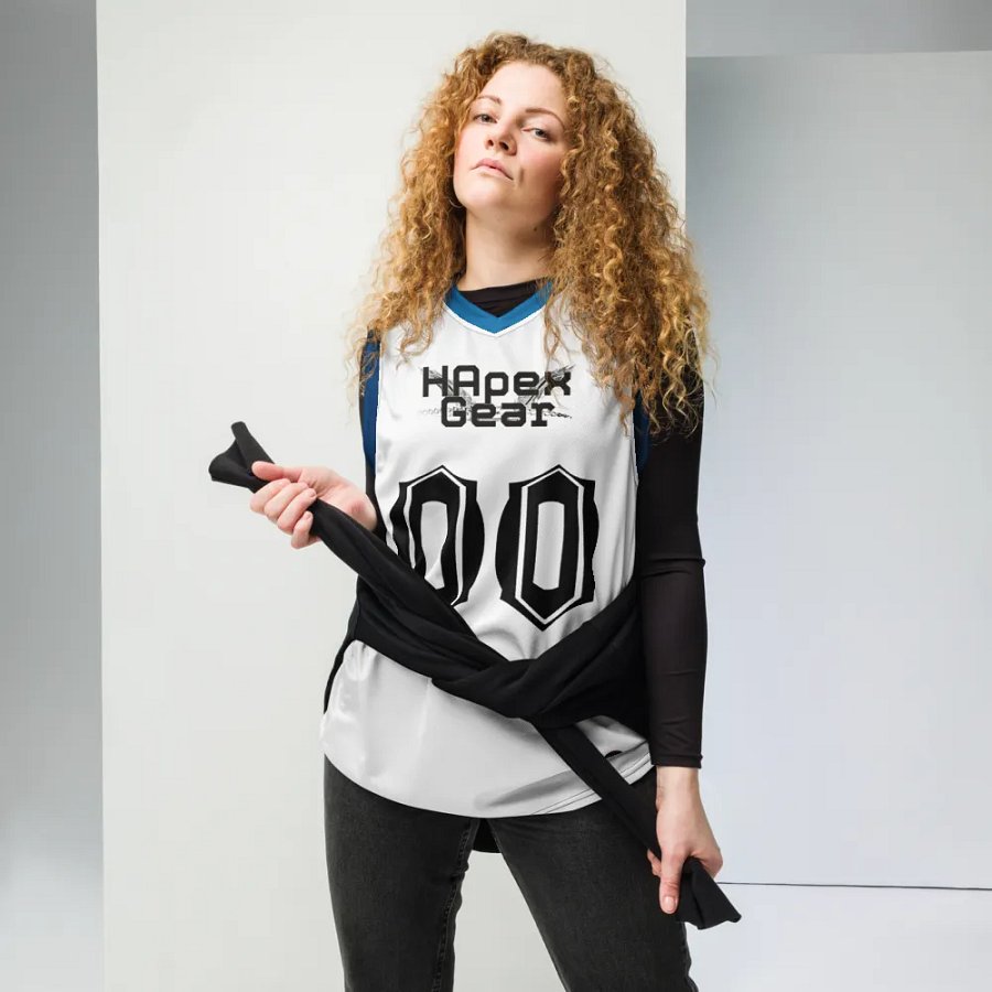 Cuban - White - Recycled Unisex Basketball Jersey - Black HApex Gear Black Logo product image (6)