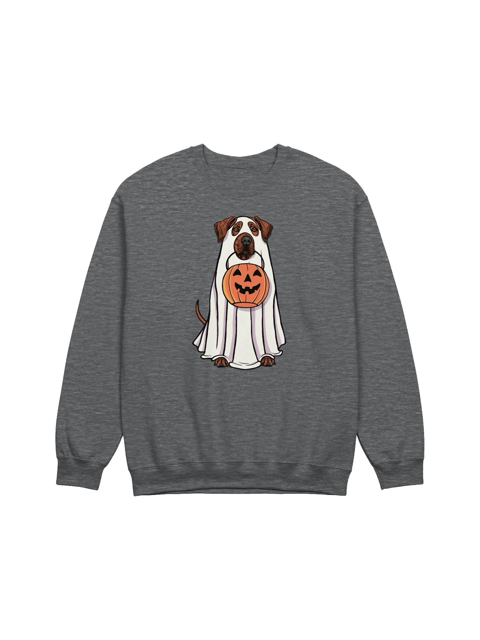 Funny Halloween Rhodesian Ridgeback Sweatshirt | Funny Dog Wearing a Ghost Costume and Holding a Pumpkin Basket product image (7)