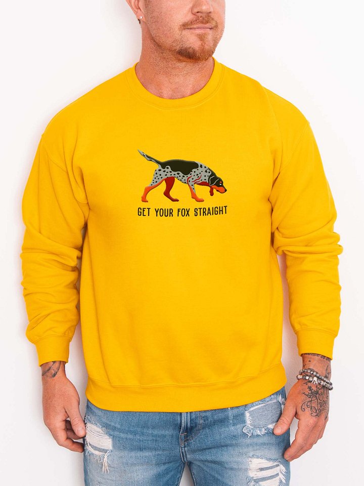 Get Your Fox Straight Sweatshirt (Embroidered) of an American Foxhound(Blue) product image (2)