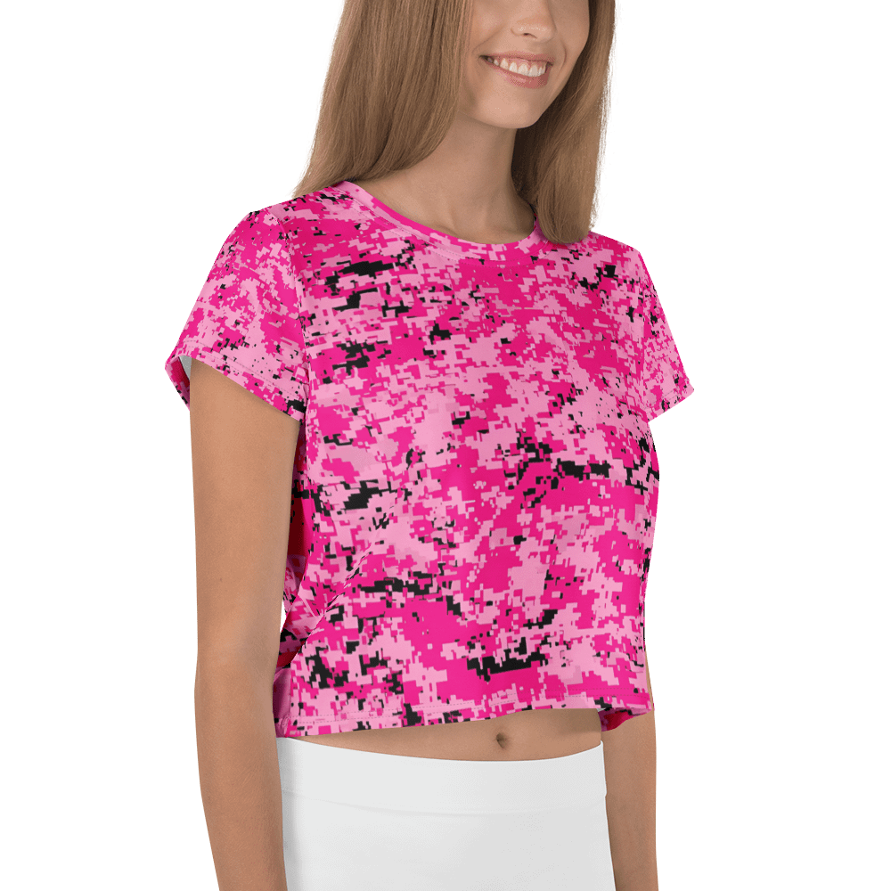 Pixel Pink Camo All-Over Crop Top product image (4)