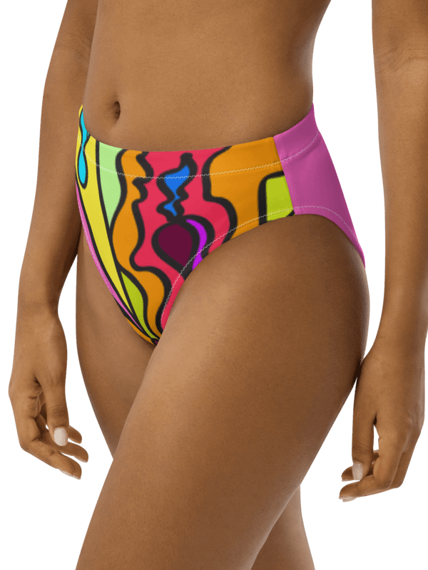 Vibrant Energy High-Waisted Bikini Bottoms - Wave at Sunset product image (4)
