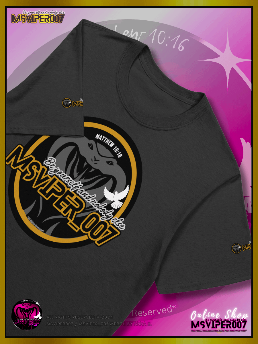 T-Shirt - "MsViper_007™ Brand Classic [gld-yllw/blk emblem] Support&Sport" - Streetwear/Cozy Lightweight T-Shirt By Anna H. product image (3)