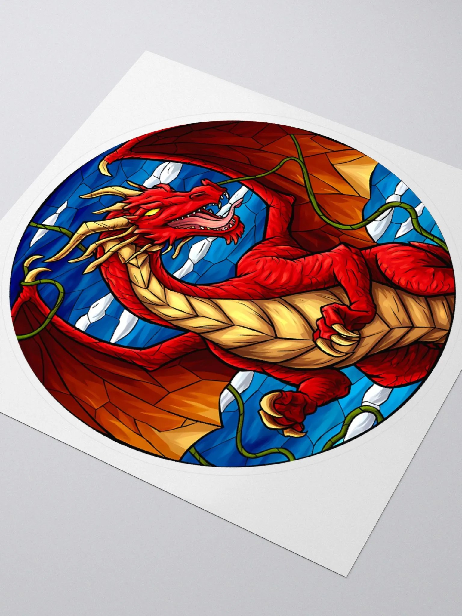Stained Glass Red Dragon Sticker product image (3)