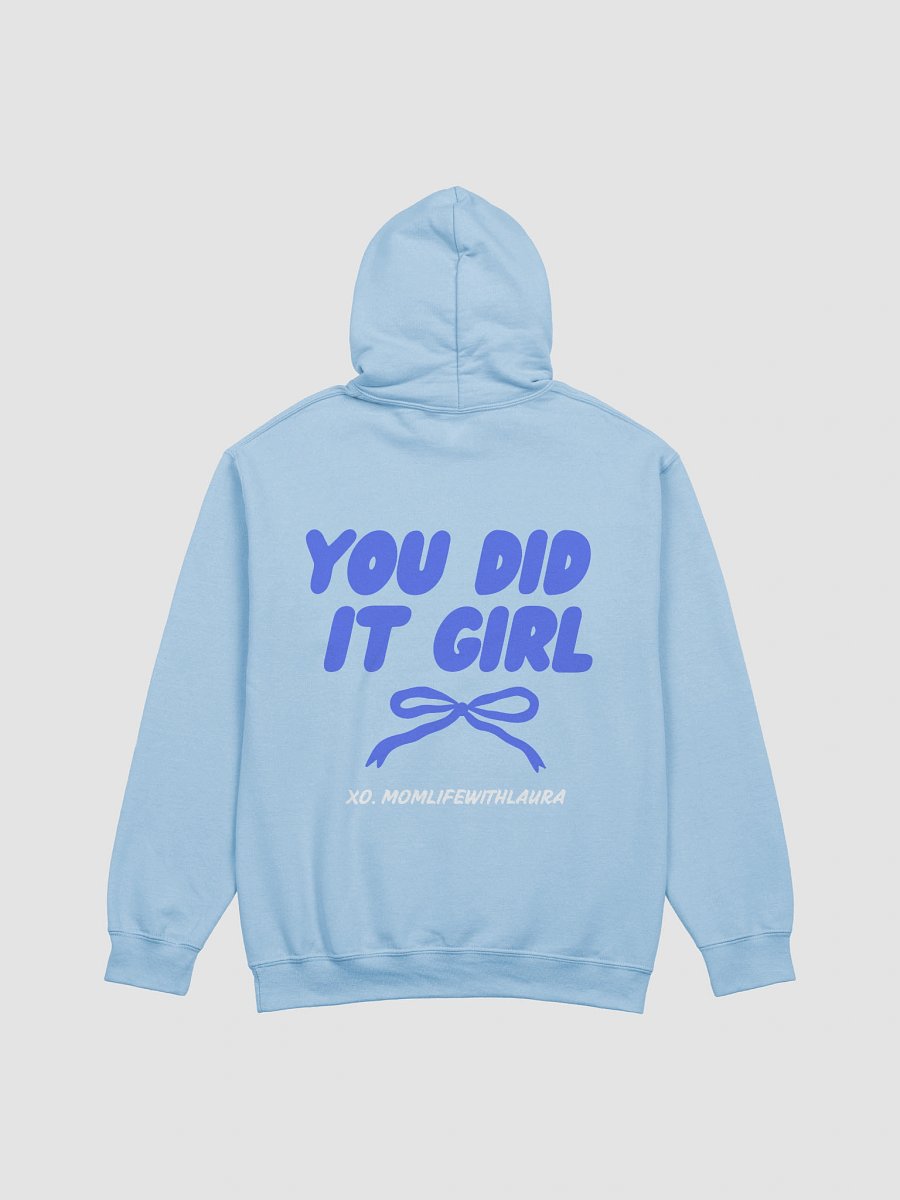 You Did it Girl Bow Hoodie - Blue/Light Blue product image (2)