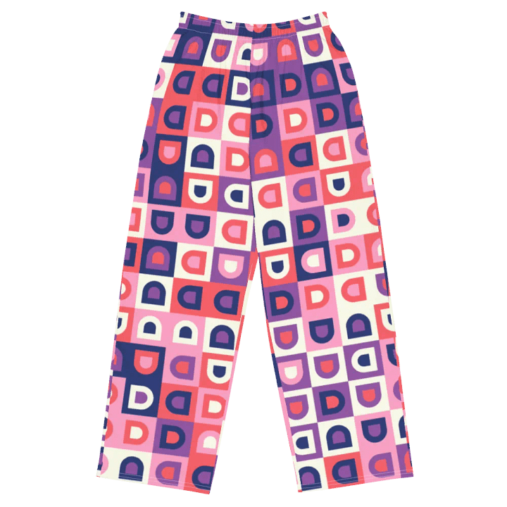 BUIII Retro Geometric: Amethyst Dawn Wide-Leg Pants product image (1)