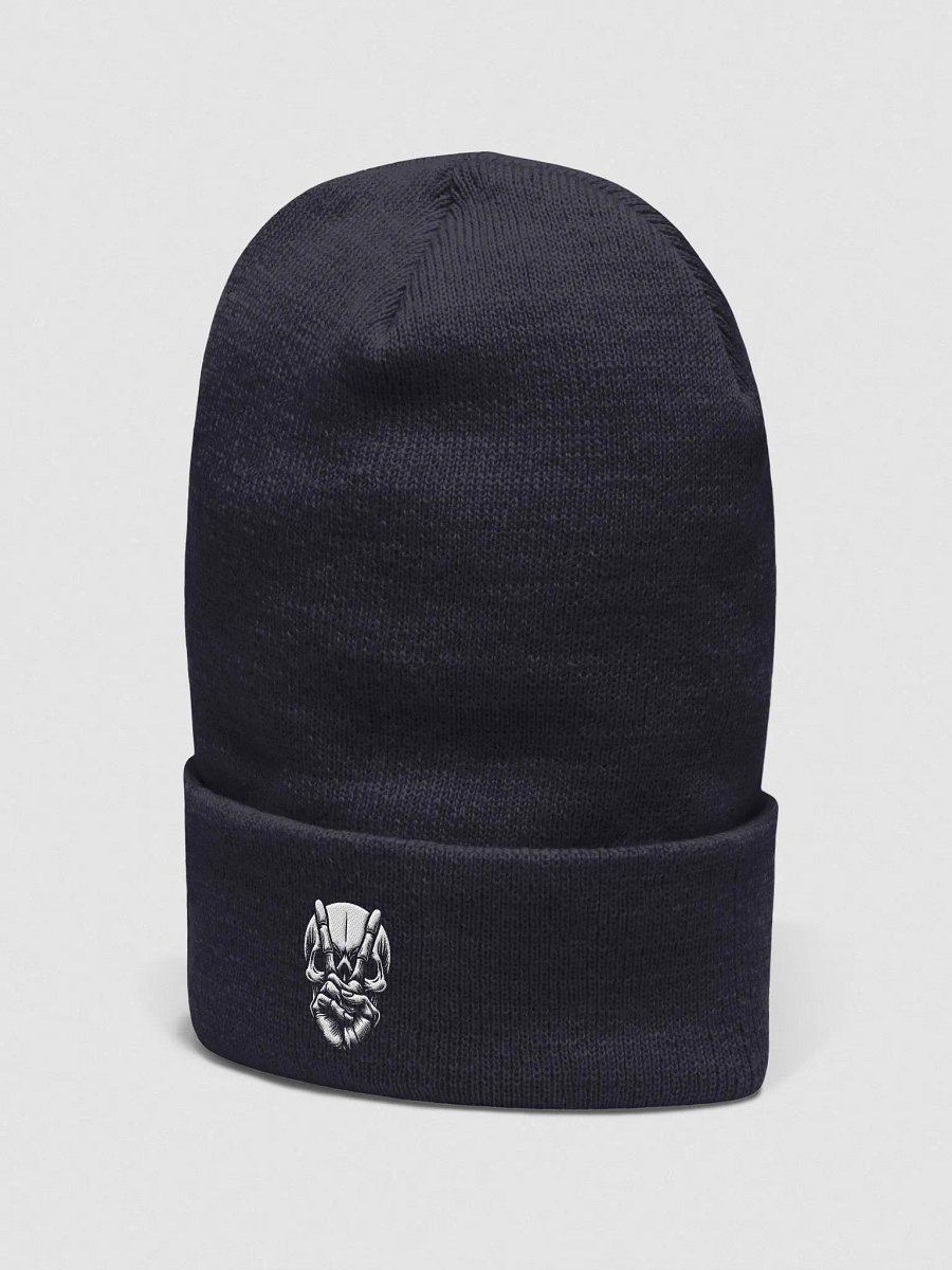 Pixelated Skull Cuffed Beanie | AI Design peace skull image product image (3)