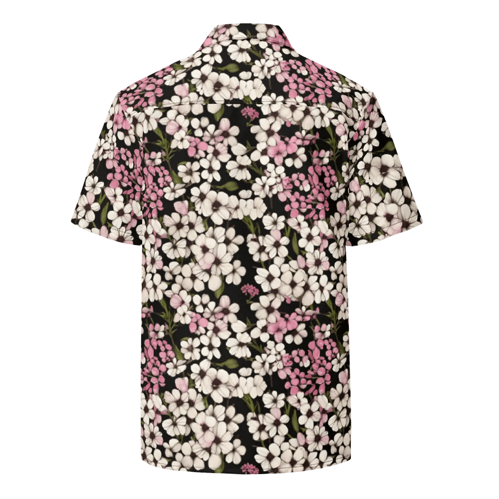 Floral Pattern Baby's Breath Flowers Hawaiian Shirt product image (2)