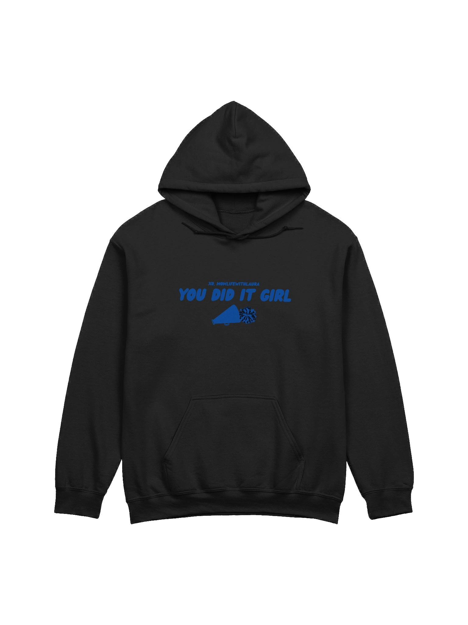 You Did it Girl Cheer Hoodie - Black/Royal Blue product image (1)