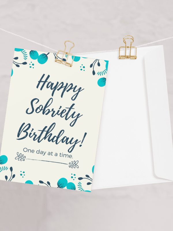 Blue Sobriety Birthday Greeting Card product image (3)
