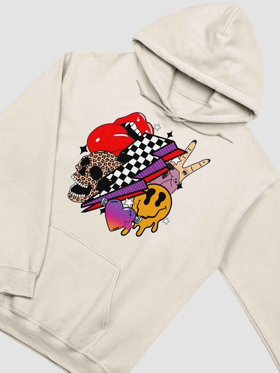 Fall and Halloween Elements Collage Hooded Sweatshirt | Maximalist Fall and Halloween Hoodie Design product image (38)