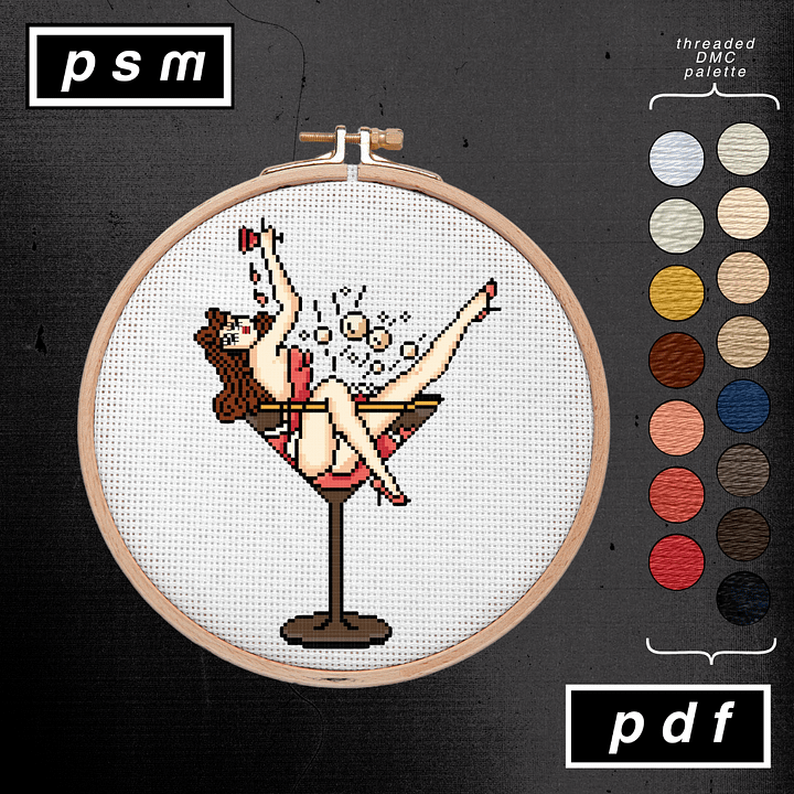Sailor Jerry Martini Glass Cocktail Pin Up Pattern product image (1)