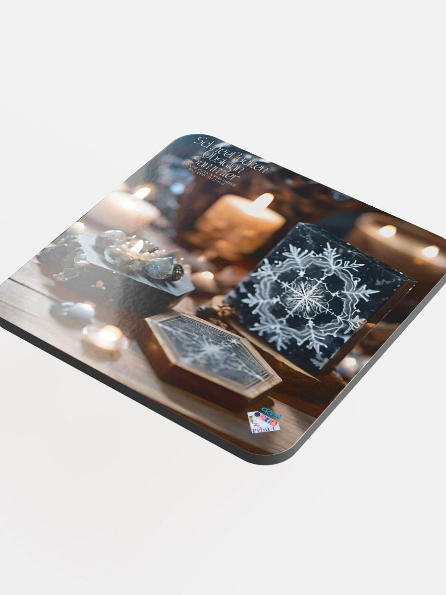 Untersetzer aus glänzendem Kork, Jahres Abo. Schneeflocken Obsidian Sammler product image (4)