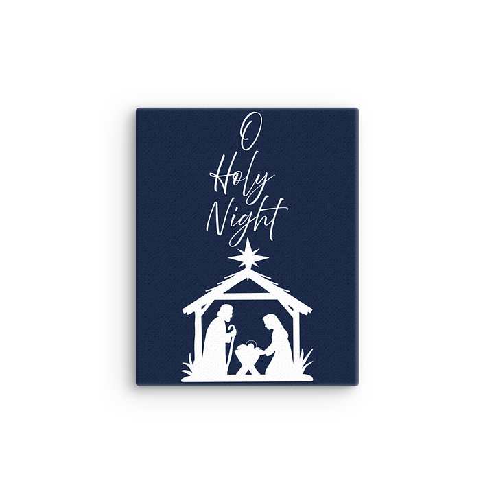 Nativity Scene Christmas Sleek Slim Canvas Art – Holy Family Silhouette – Christian Faith Gift product image (1)