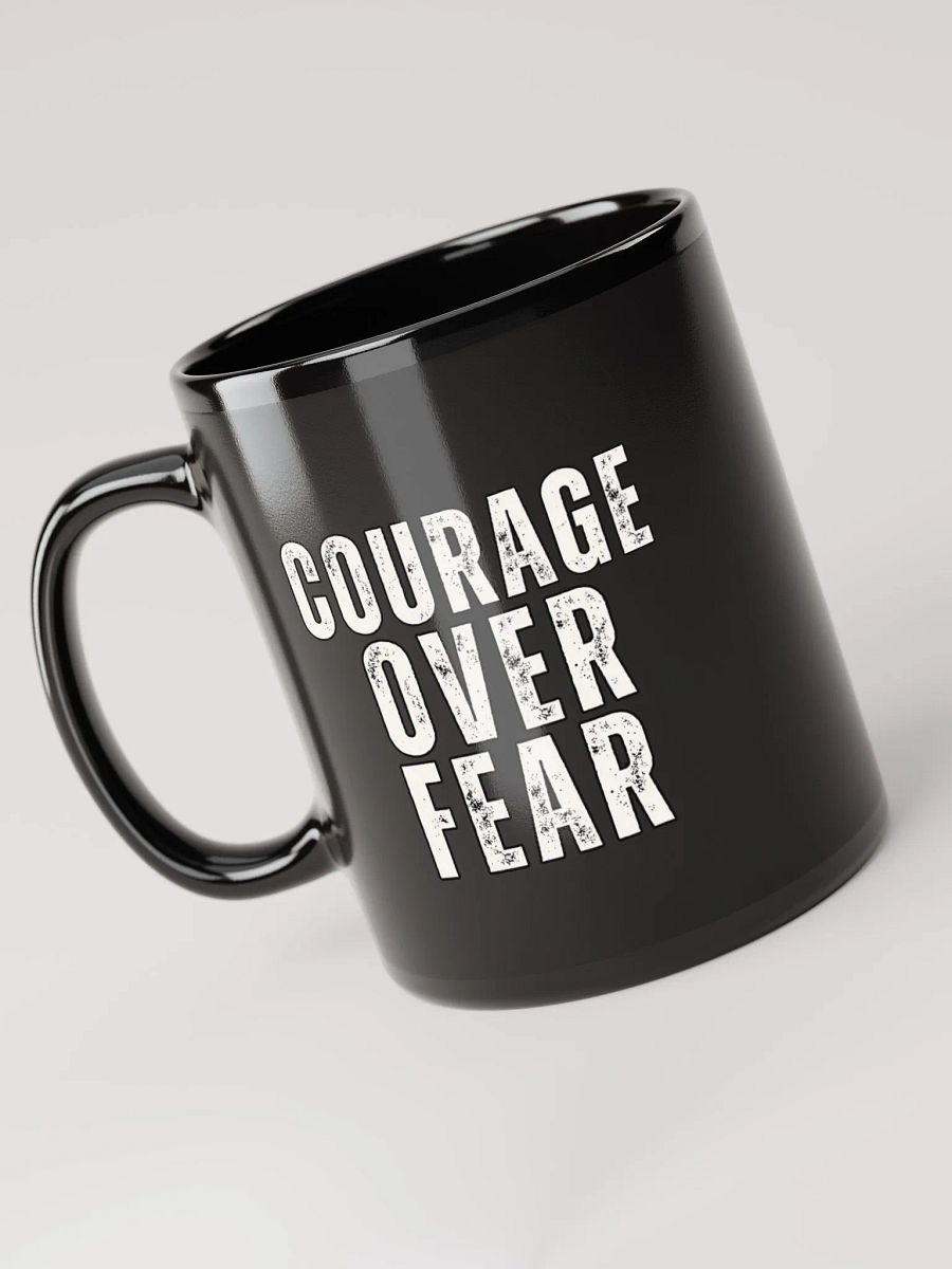 Courage Over Fear Black Glossy Mug product image (3)