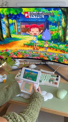 Nothing like being on your Animal crossing 3DS town visiting your villager friends 🥹🌿

Cozy games | desk setup | gaming setup...
