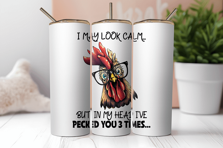 Calm Rooster Tumbler: Witty Humor for Your Morning Brew! product image (2)