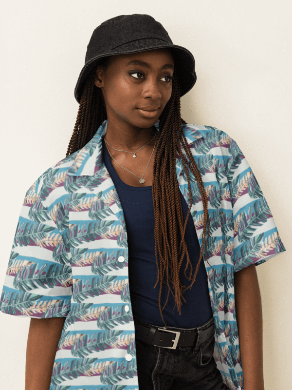 Tropical Stripes | Unisex Hawaiian Shirt product image (2)