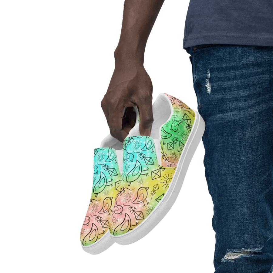 Summer Vibes - Pastel Geometry Slip-Ons 4men product image (8)