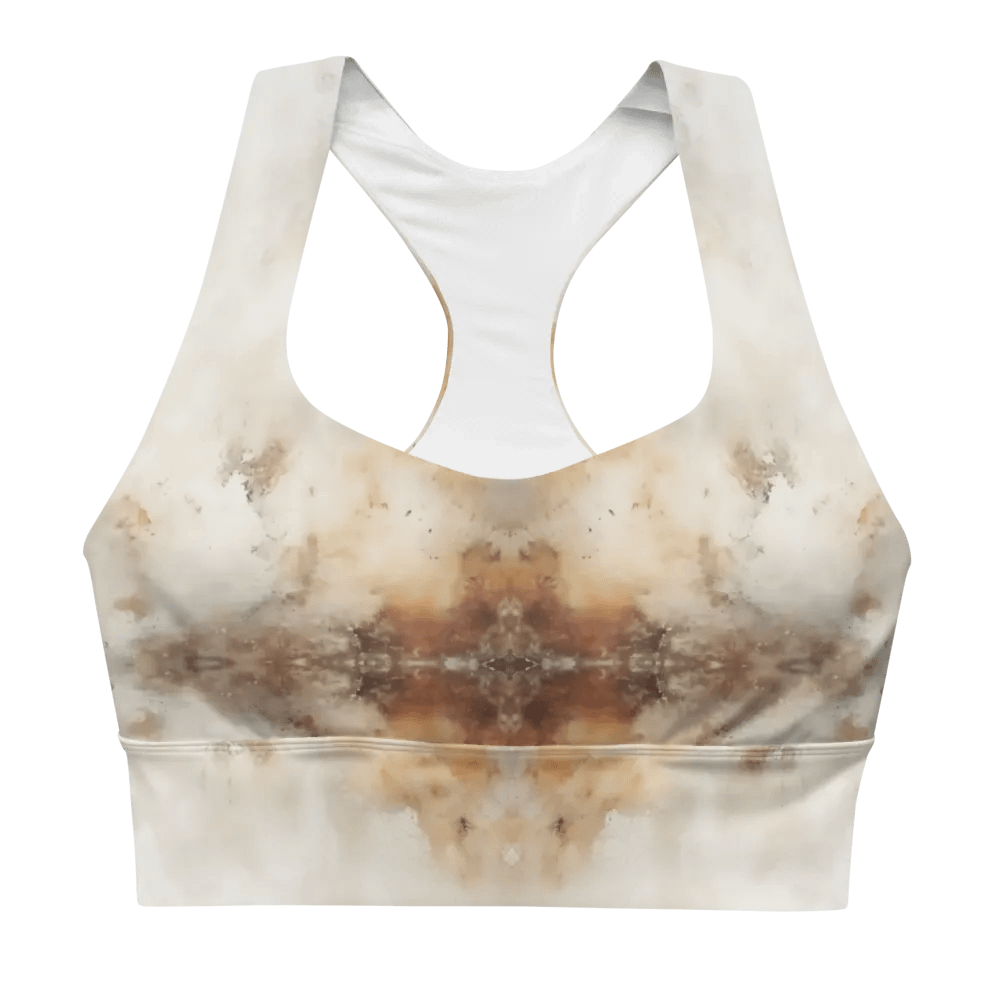 Grunge Gold Abstract Longline Sports Bra product image (2)