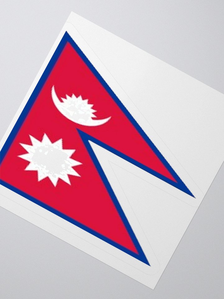 Exclusive Nepal Flag Kiss-Cut Sticker by TDS Music - Unique Design (3" x 3", 4" x 4", 5.5" x 5.5") product image (2)