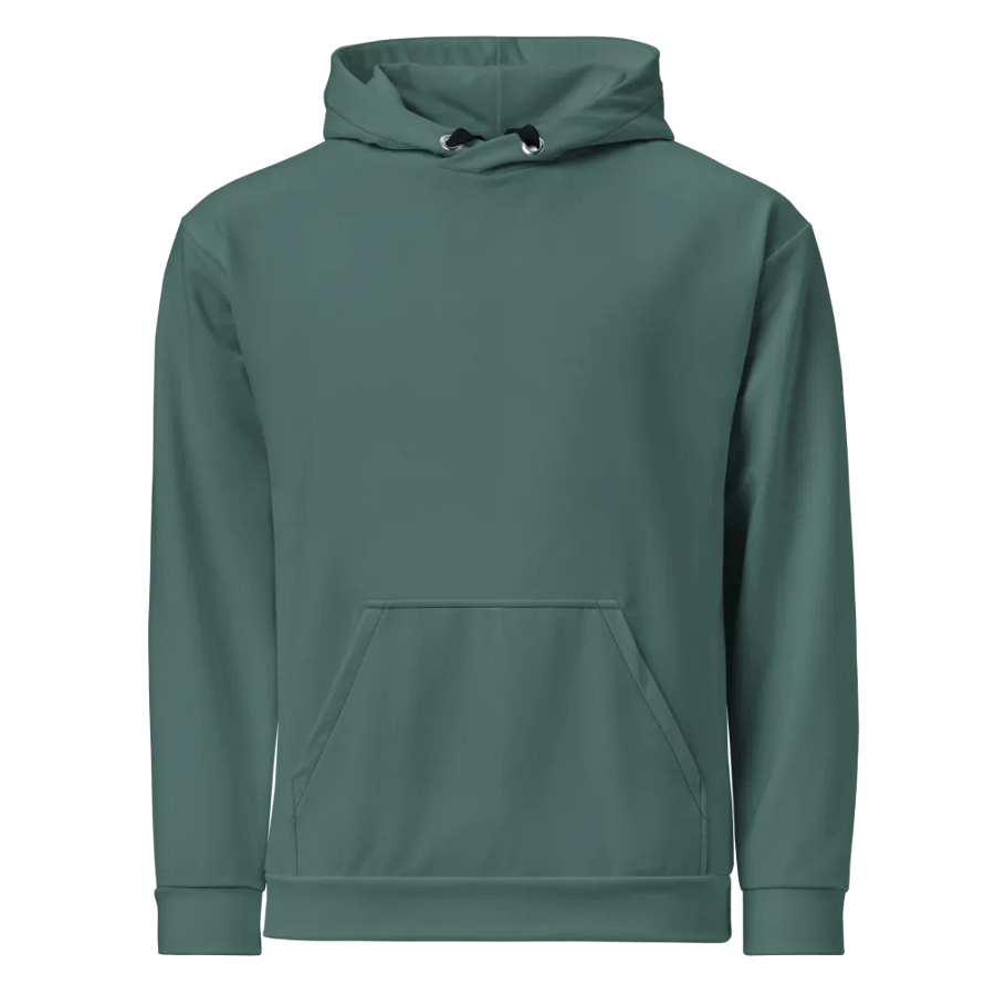 Plain Medium Dark Green Soft Summer Unisex Recycled Polyester Heavyweight Premium Hoodie by Treasure Pie product image (8)