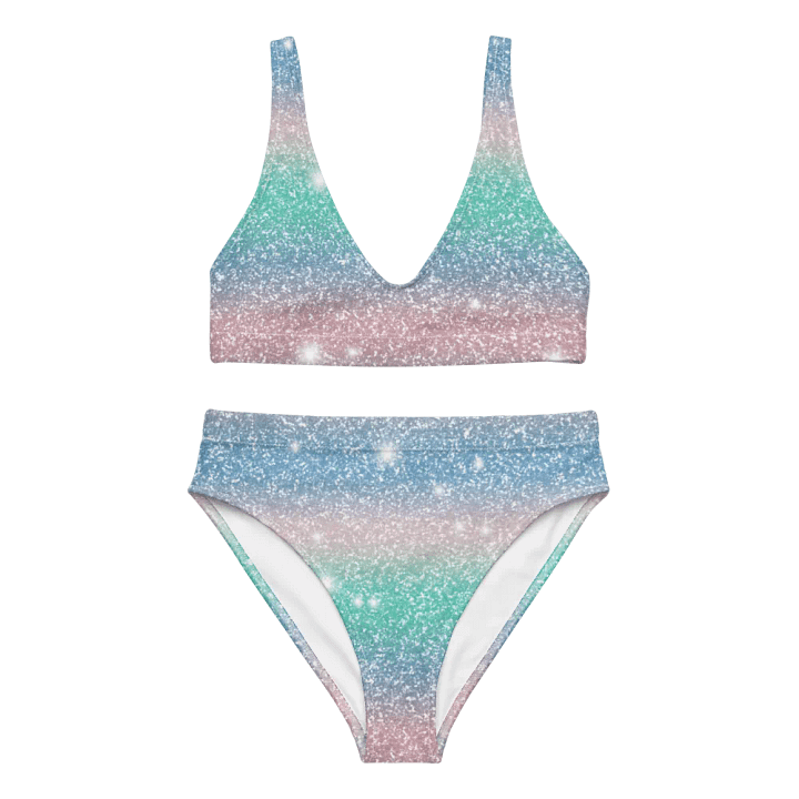 Glitter Unicorn Texture Design High Waisted Bikini (5) product image (1)