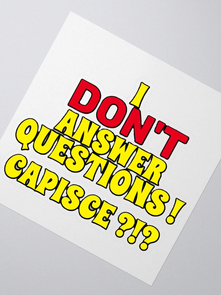 I DON'T ANSWER QUESTIONS! CAPISCE?!? product image (4)