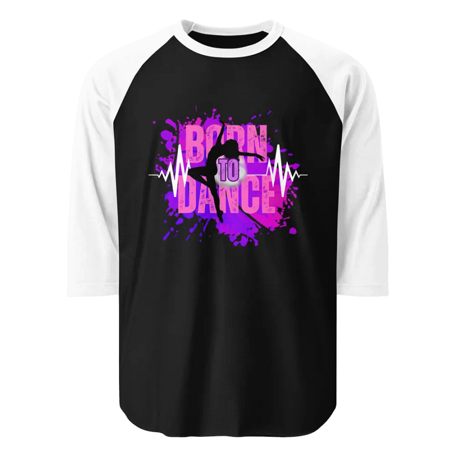 Born to Dance her Silhouette Dynamo Raglan Two Color Tee product image (1)