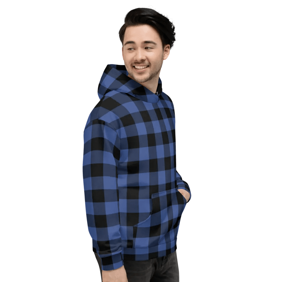 Lapis Blue Buffalo Check Plaid Hoodie product image (5)
