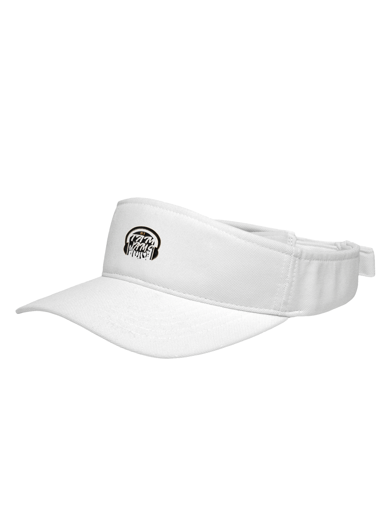 DJ Tam Jams Logo Embroidered Visor -White w/Black & Gold product image (2)
