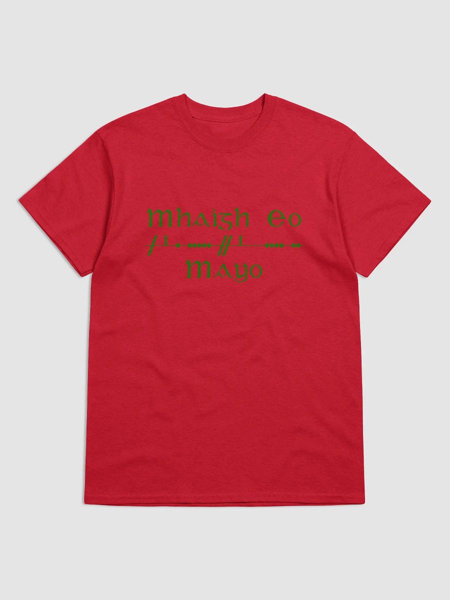 Mayo/Maigh Eo, Scholastic style Ogham red printed T-shirt product image (1)
