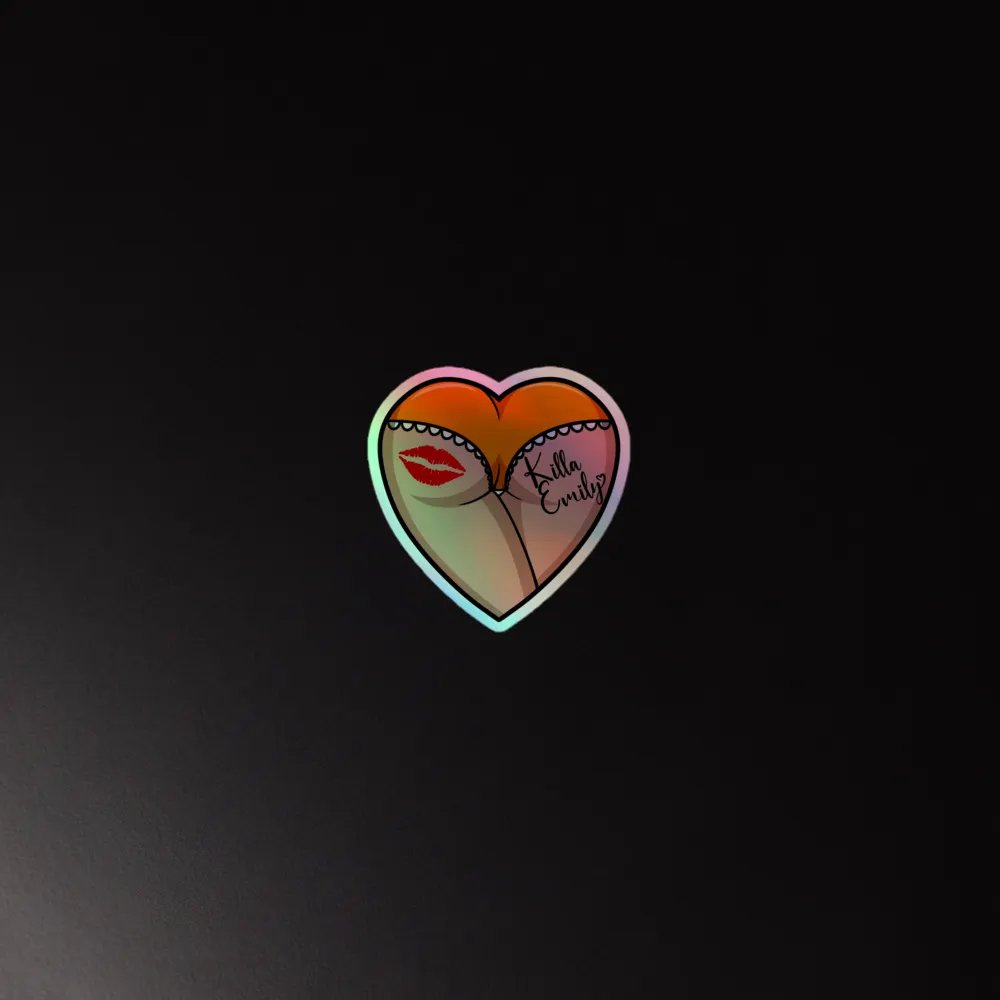 ORANGE HEART BUTT STICKER product image (4)