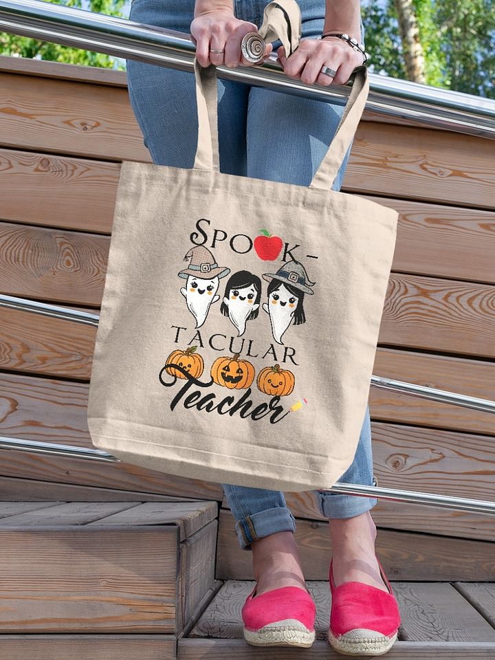 Spook-tacular Teacher Canvas Tote Bag - Gift For A Teacher product image (1)