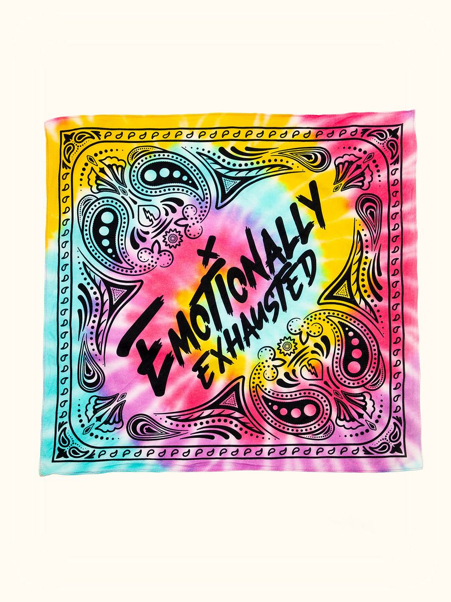 (LAST TWO) Emotionally Exhausted Tie Dye Bandana product image (1)