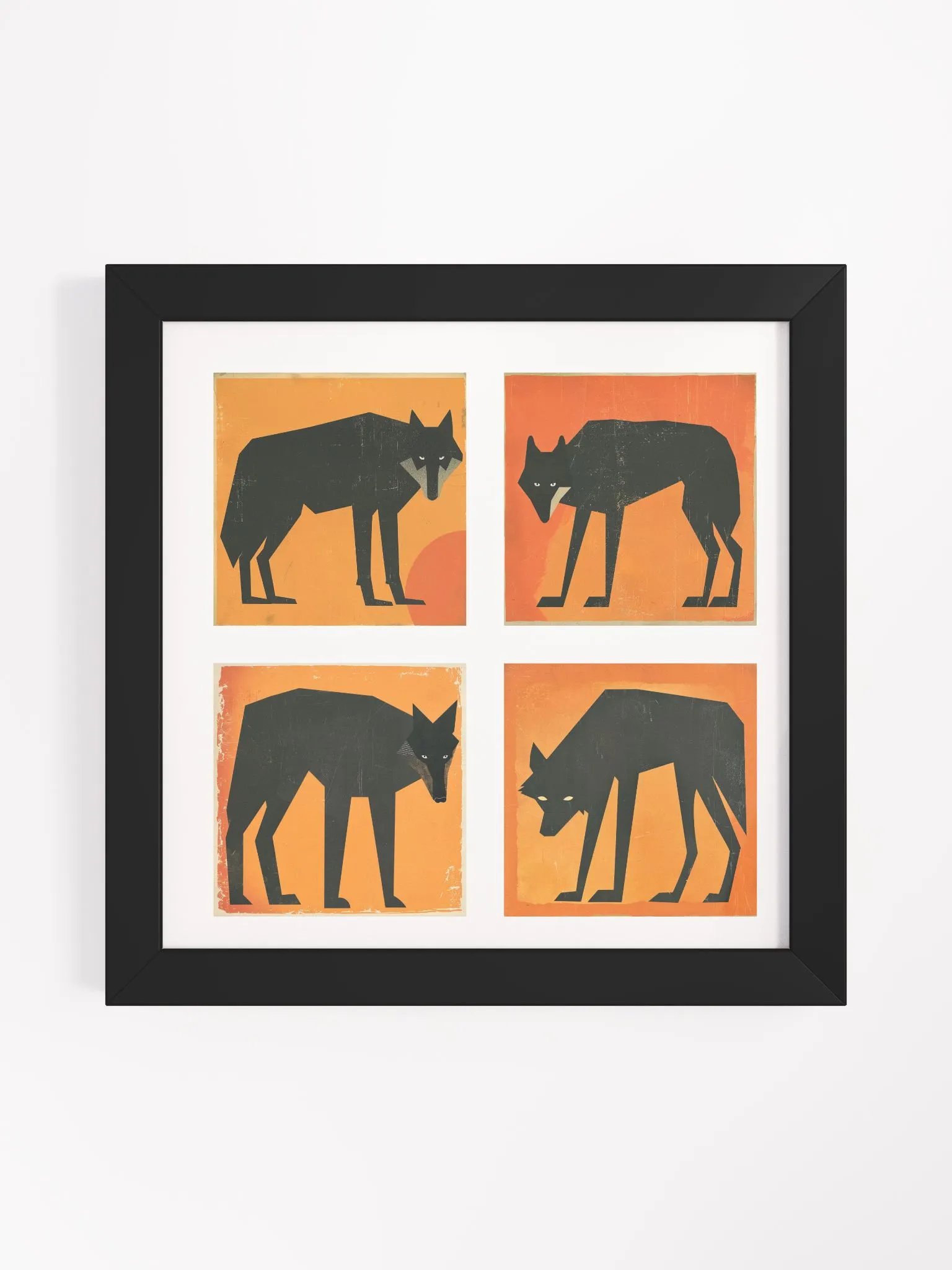 Framed Wolf Tetraptych Print product image (10)