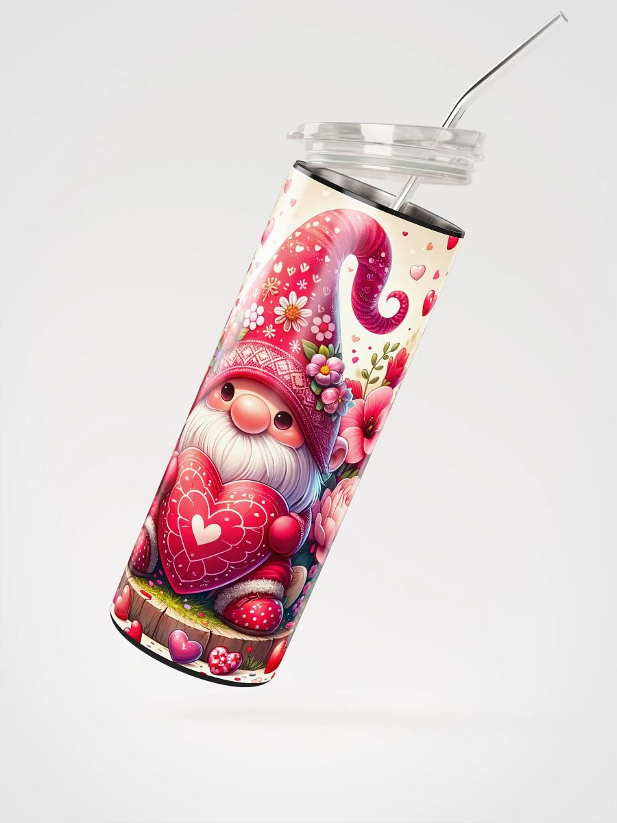 Valentine's Gnome Hearts & Flowers Stainless Steel Tumbler: Gifting Love product image (2)