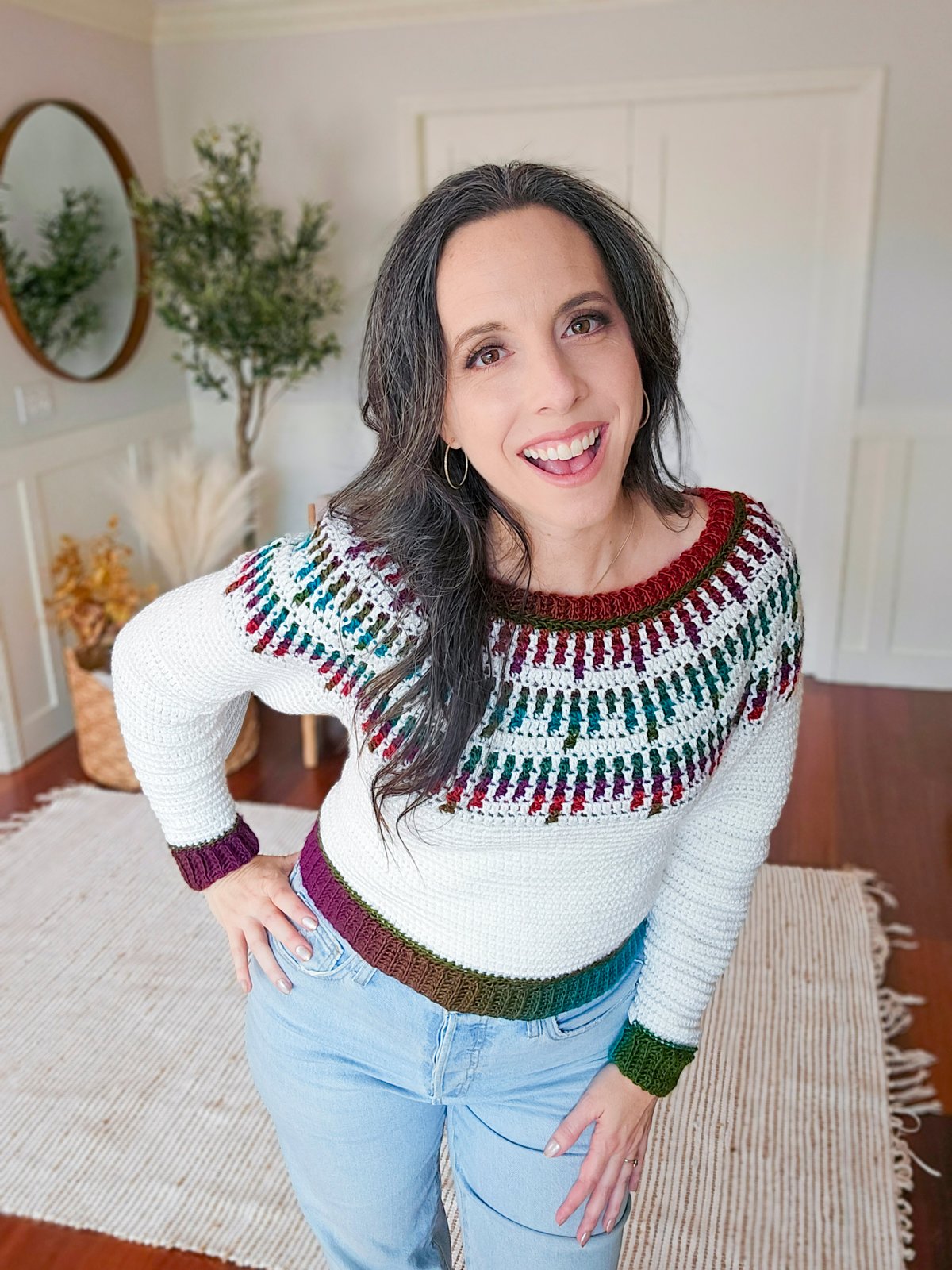 Crochet Mosaic Ridge Pullover Pattern (XS-5X + Video Tutorial) product image (6)