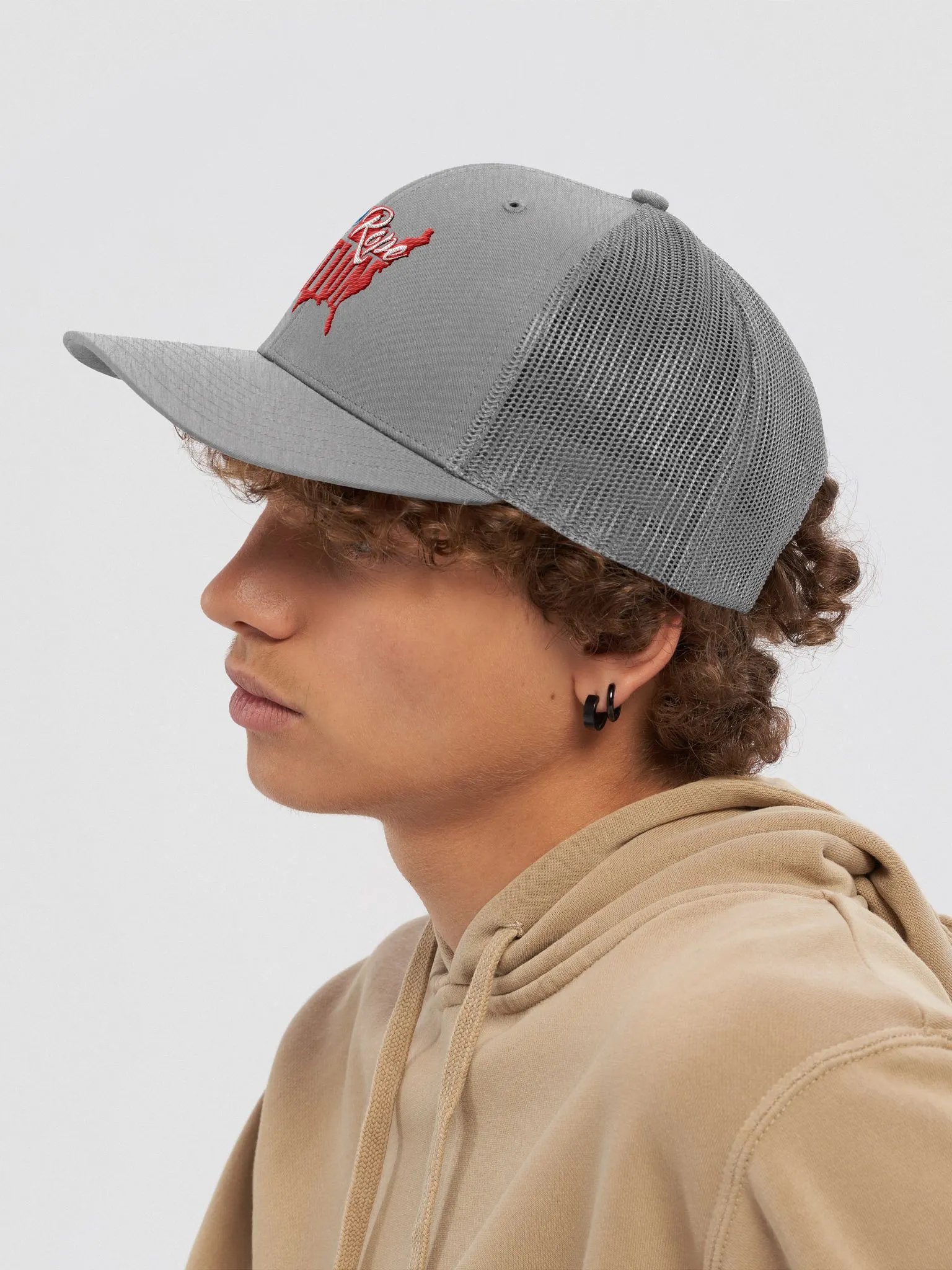 Top Rope Nation Logo Grey Trucker Hat product image (7)