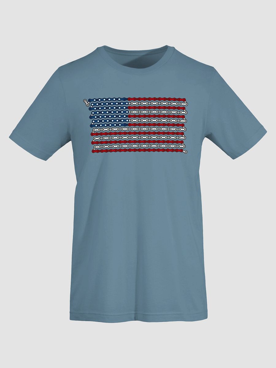 USA 50 States Bike Chain Flag on Dark Color Supersoft Tee product image (3)