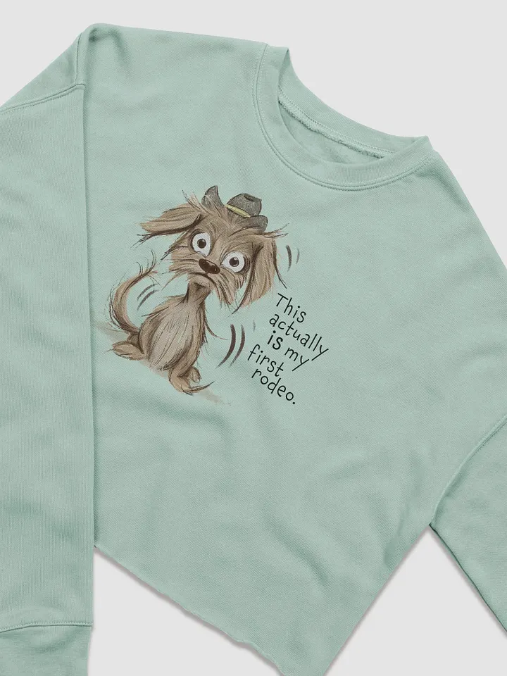 Anxious Pup Cropped Sweatshirt Dusty Blue product image (2)
