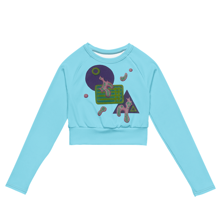 Shape Shenanigans Blue Long Sleeve Crop Top product image (1)