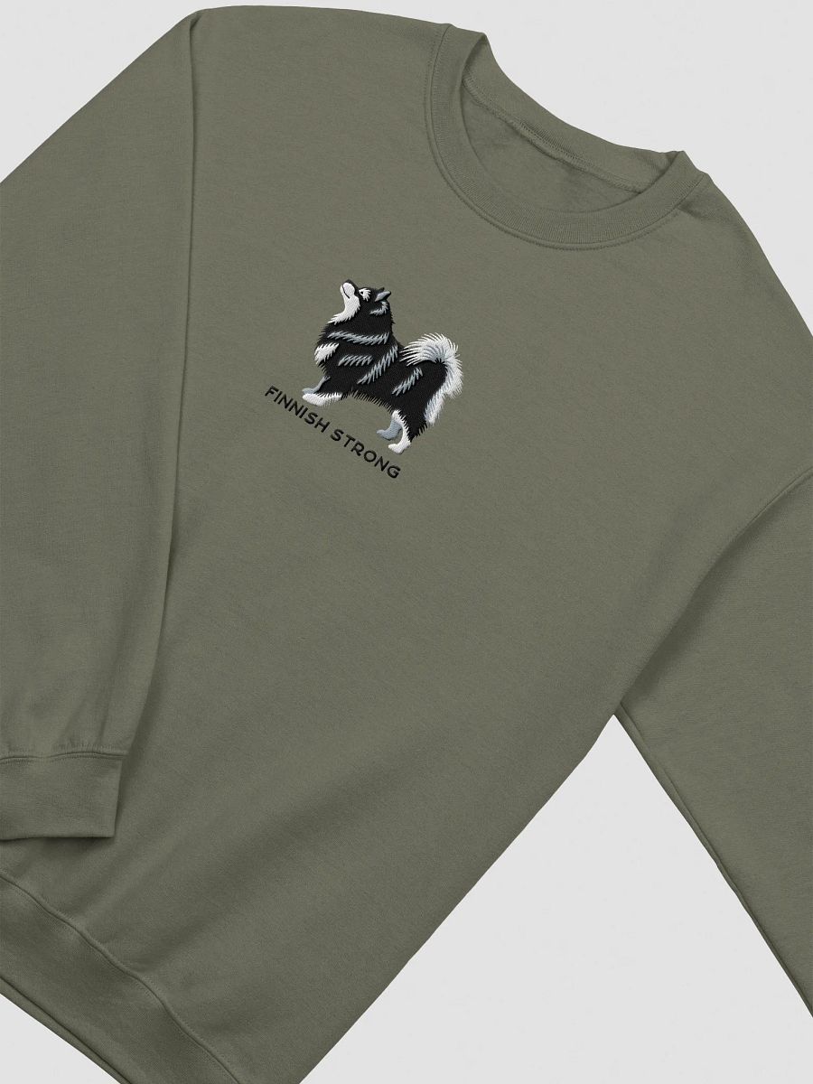 Finnish Strong Sweatshirt (Embroidered) of a Finnish Lapphund(Black) product image (9)