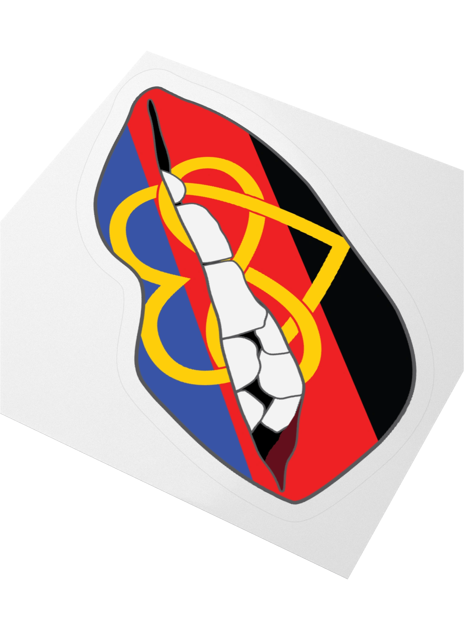 Polyamory Pride Flag Biting Lips Sticker product image (8)