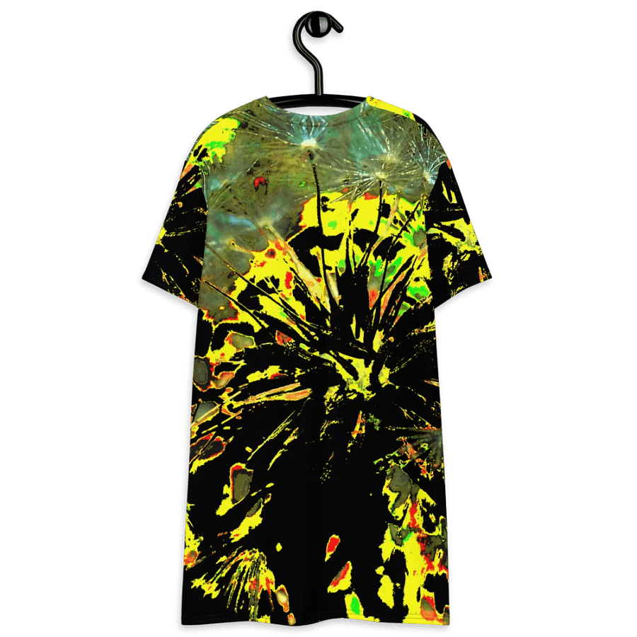 Bright Abstract Dandelion Clock Ladies T Shirt Dress product image (8)