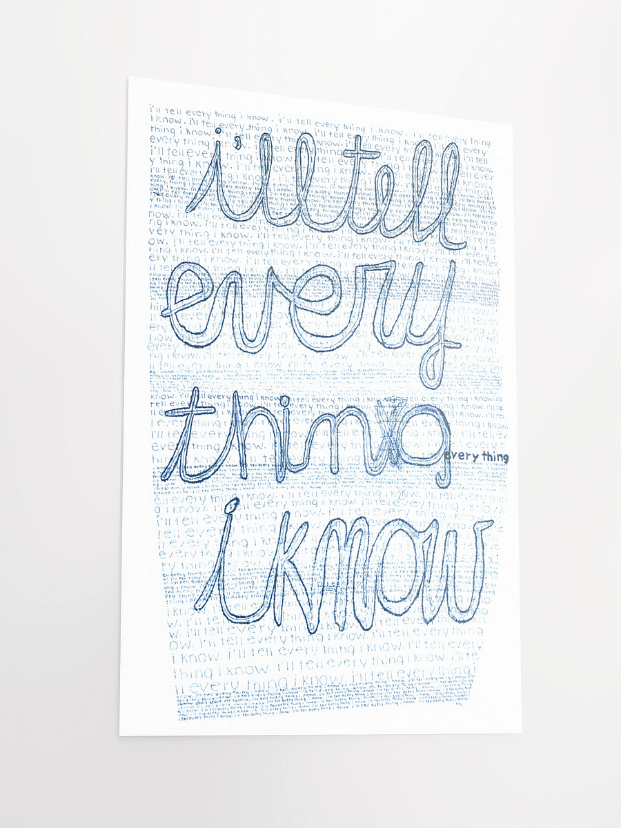 I'll Tell Everything Poster product image (3)