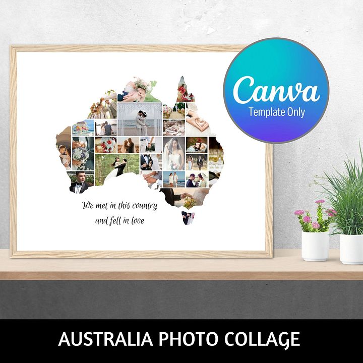 Map of Australia Photo Collage Canva Template product image (1)
