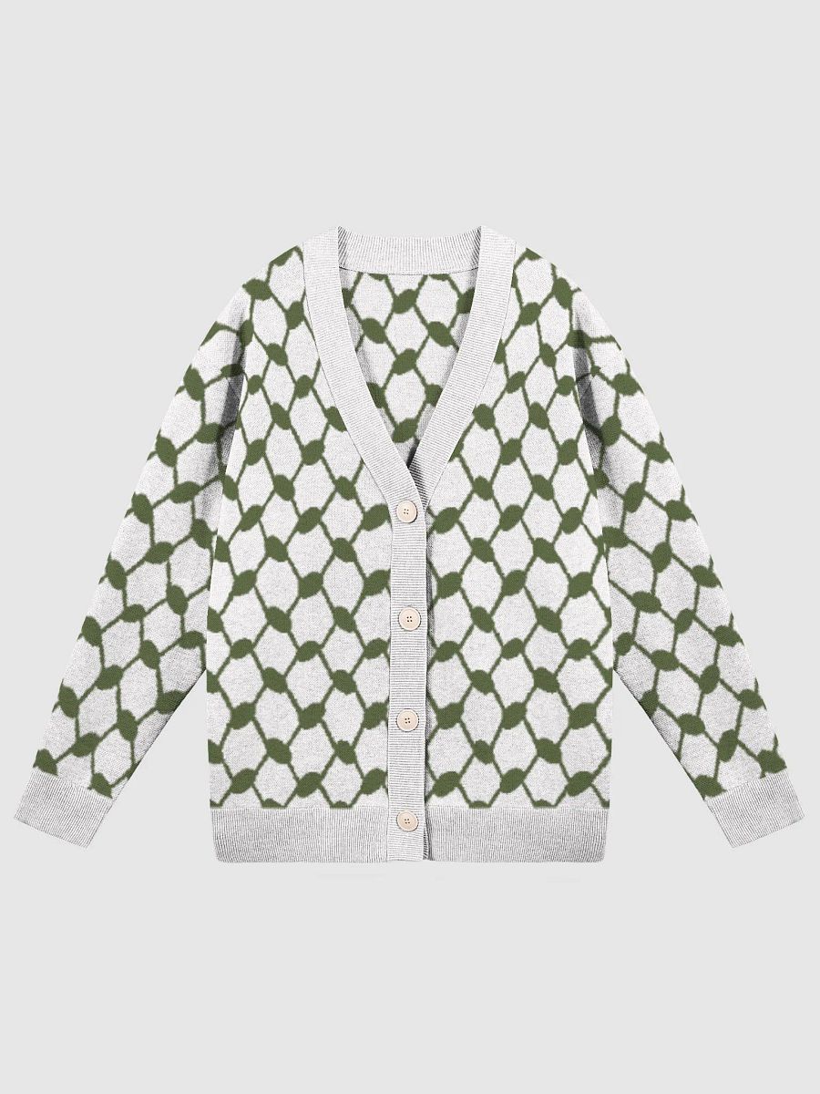 Olive Green Keffiyeh Woman Cardigan product image (1)